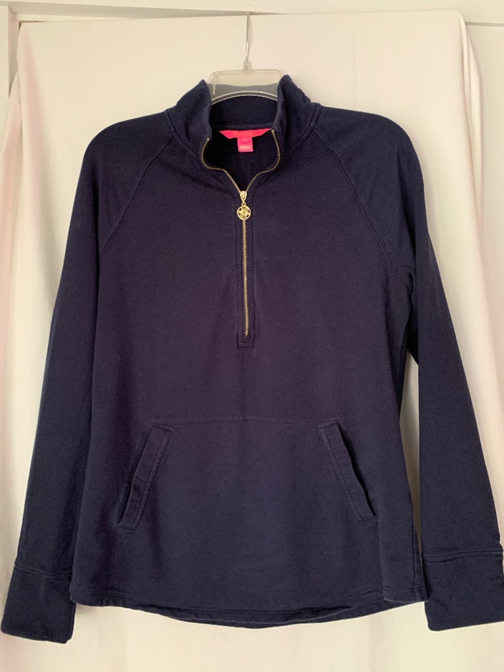 Lilly Pulitzer navy blue quarter zip 'Skipper Pullover'